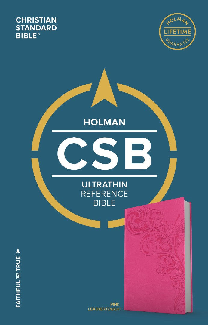 CSB Ultrathin Reference Bible, Pink Leathertouch