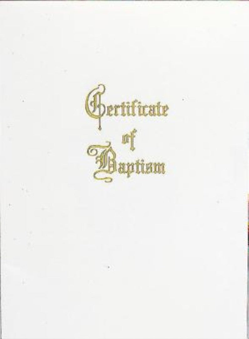 Traditional Steel-Engraved Adult/Youth Baptism Certificate (