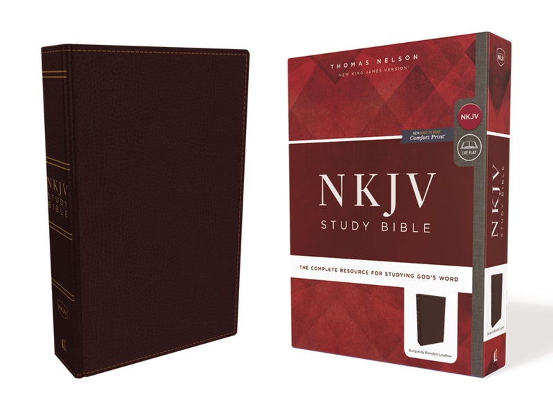 NKJV Study Bible, Burgundy, Comfort Print, Red Letter Ed.