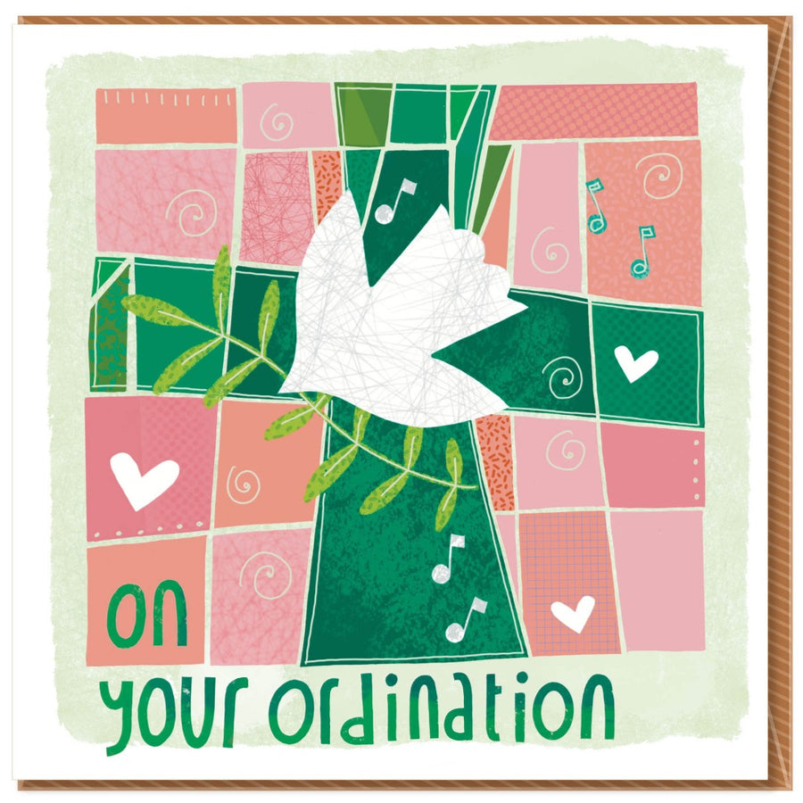 Ordination Green Cross Greetings Card - Re-vived