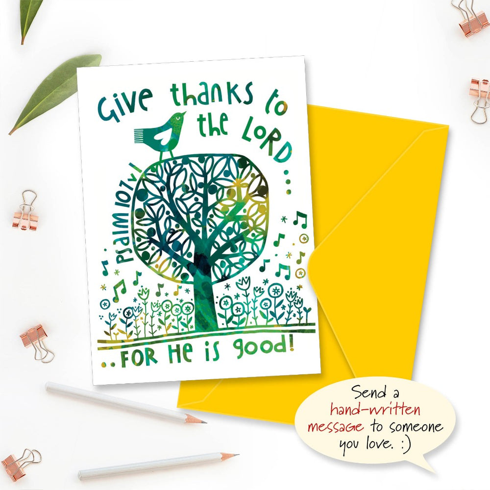 Give Thanks Greetings Card - Re-vived