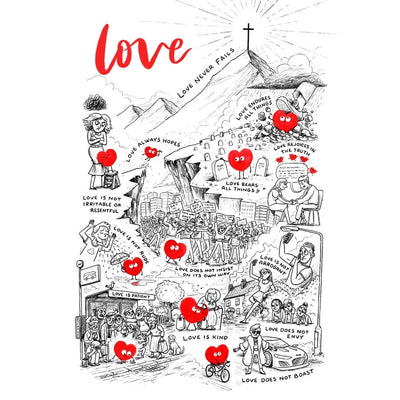Love Is A3 Christian Art Print