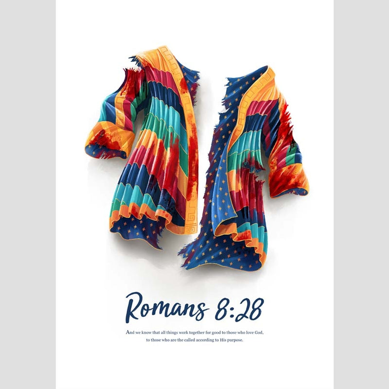 Joseph Coat Romans 8:28 A3 Christian Art Print