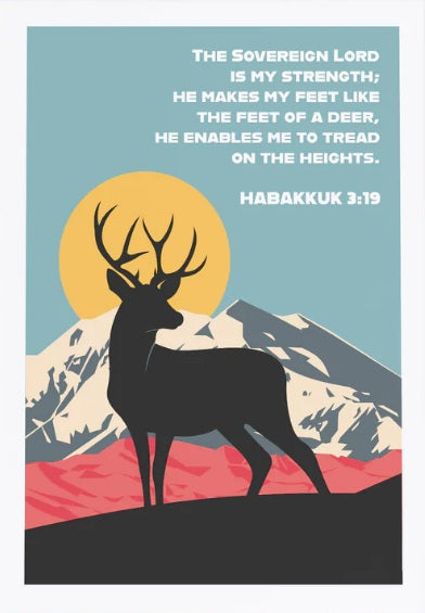 Sovereign Lord Is My Strength, The - Habakkuk 3:19- A4 Print