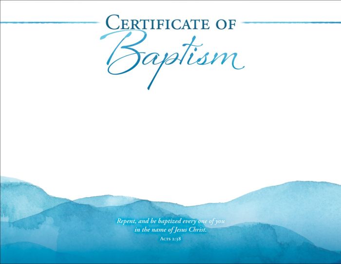 Certificate Of Baptism - 8.5 X 11 (Pack of 6)