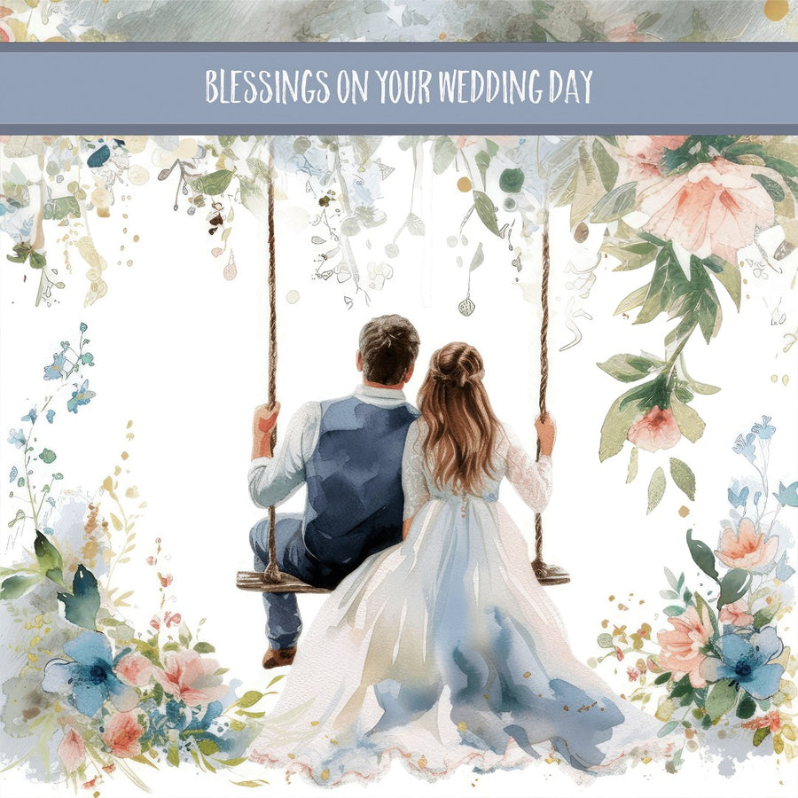 Blessings On Your Wedding Day Swing - Greeting Card - Re-vived