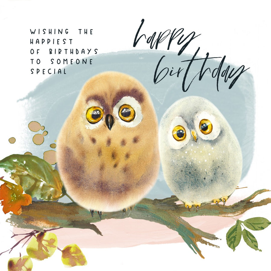 Happy Birthday Owls  - Greeting Card - Re-vived