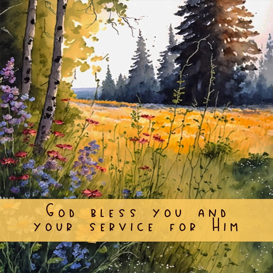 God Bless You And Your Service For Him - Greeting Card - Re-vived