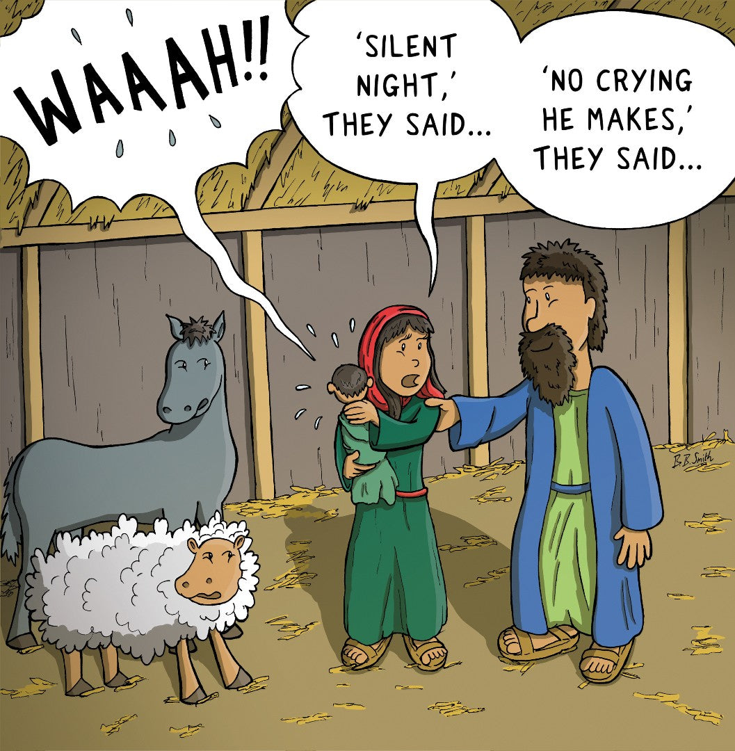 Not a Silent Night Christmas Card Nutty Nativity Revived