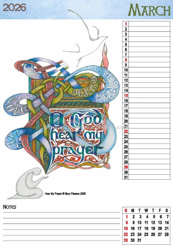 Scriptorium Art Wall Calendar 2026