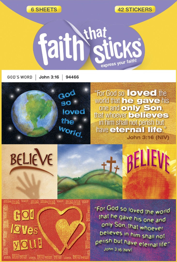 John 3:16 - Faith That Sticks Stickers