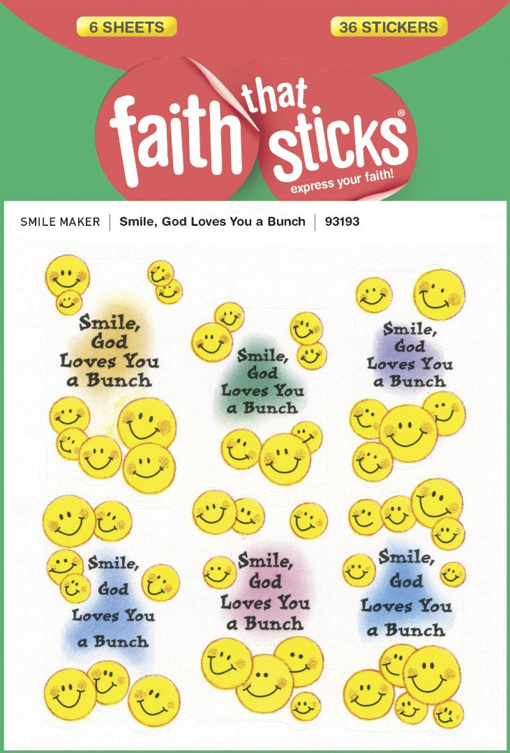 Smile, God Loves You A Bunch - Faith That Sticks Stickers