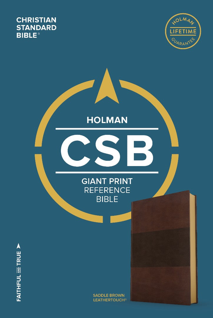 CSB Giant Print Reference Bible, Saddle Brown Leathertouch