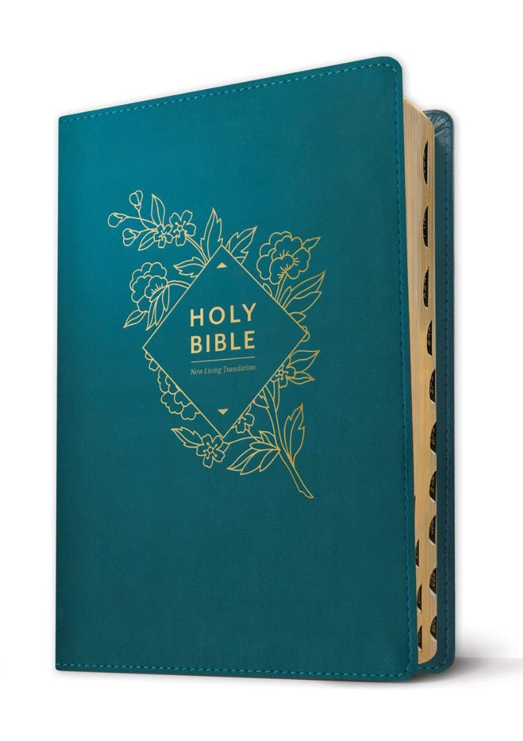 NLT Holy Bible, Giant Print, Red Letter, Teal Blue - Re-vived