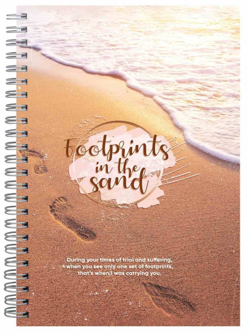 Footprints in the Sand Wire O Hard Cover Journal