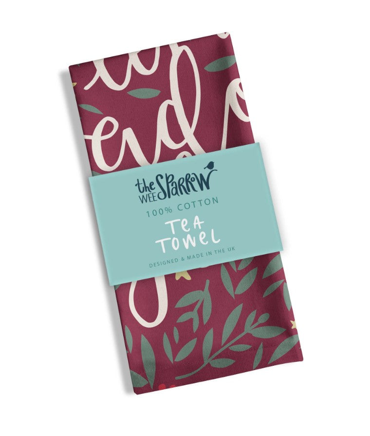 Oh Come Let Us Adore Him Christmas Tea Towel - Re-vived