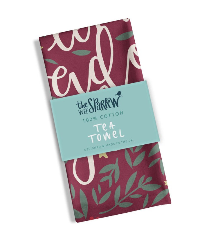 Oh Come Let Us Adore Him Christmas Tea Towel - Re-vived