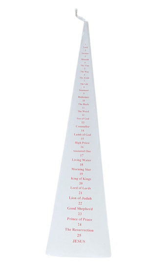 225mm Ivory/Red Pyramid Advent Candle