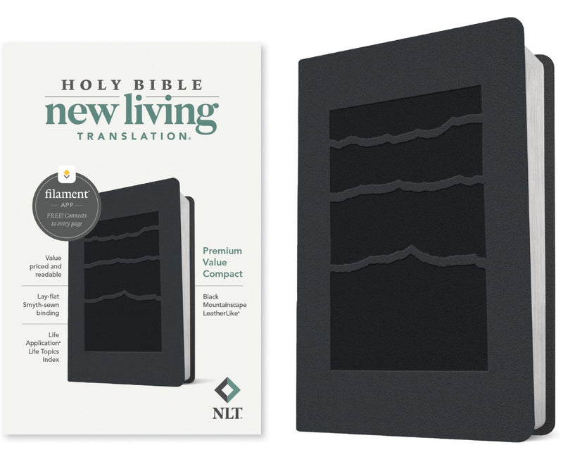 NLT Premium Value Compact Bible, Filament Edition, Black