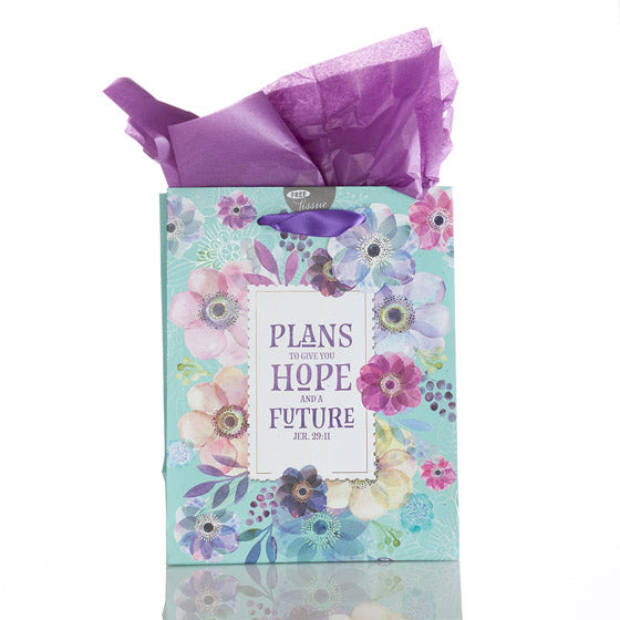 For I Know the Plans Floral Medium Gift Bag