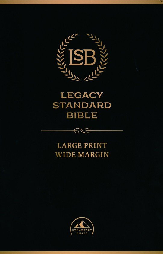 LSB Large Print Wide Margin Paste-Down Black Faux Leather