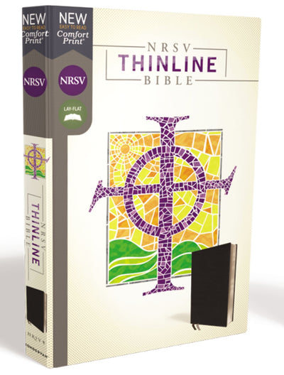 NRSV Thinline Bible, Black Bonded Leather, Comfort Print - Re-vived