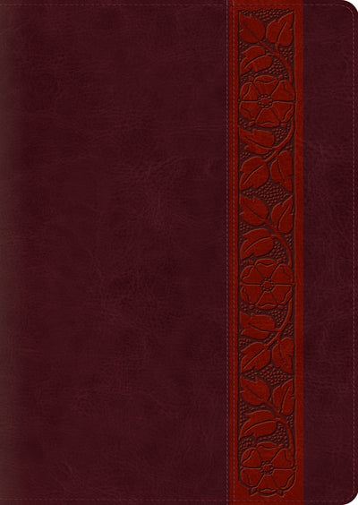 ESV Study Bible, Large Print, Mahogany, Trellis Design - Re-vived