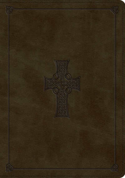 ESV Study Bible, TruTone, Olive, Celtic Cross Design - Re-vived