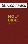 NIV Popular Burgundy Hardback Bible 20 Copy Pack - N/A - Re-vived.com