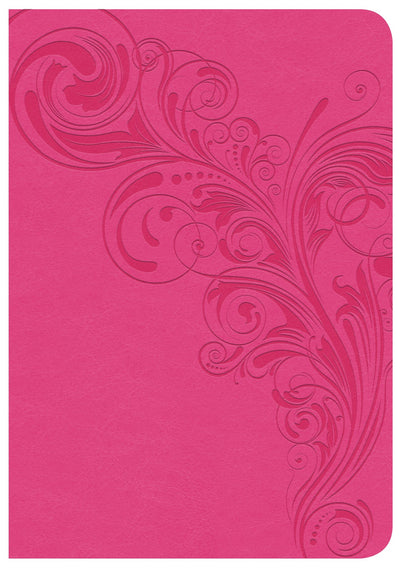 CSB Large Print Compact Reference Bible, Pink Leathertouch - Re-vived