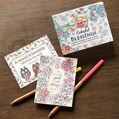 Colourful Blessings Boxed Colouring Cards - Re-vived