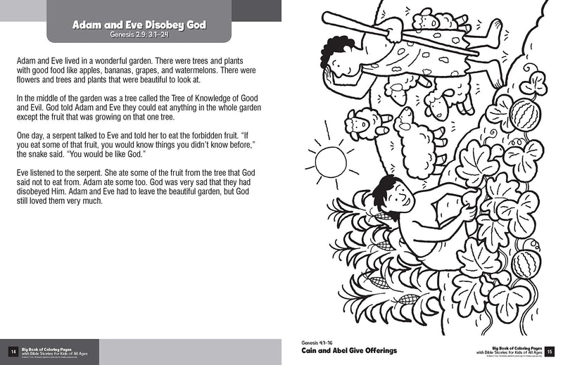 Big Book of Colouring Pages with Bible Stories for Kids of All Ages - Re-vived