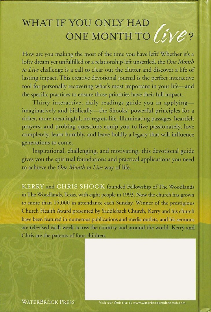 One Month To Live Devotional Journal - Re-vived