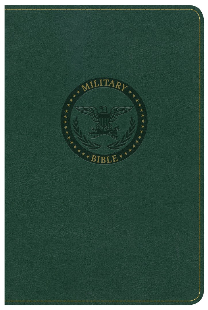 CSB Military Bible, Green Leathertouch