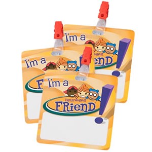 Name Badges (reusable dry-erase, with clips) pack of 5 - Re-vived