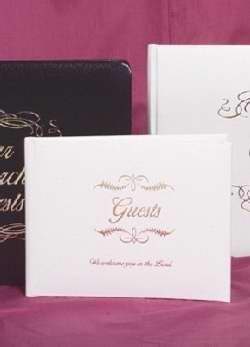 Small Bonded Leather All Occasion Guest Book - White