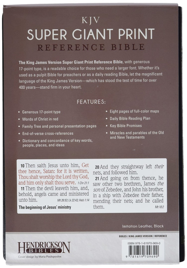 KJV Super Giant Print Reference Bible, Black