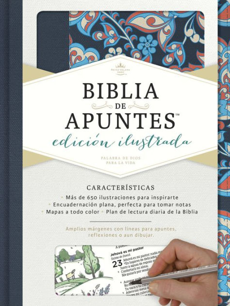 RVR 1960 Biblia de apuntes, edición ilustrada, tela en rosad