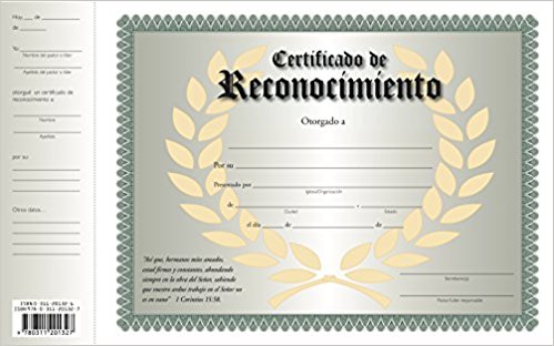 Certificado De Reconocimiento - Re-vived