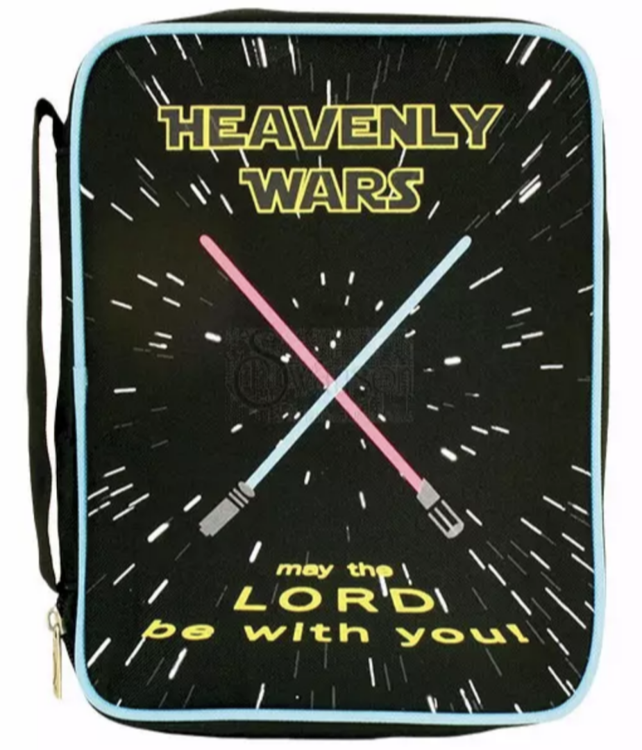 Bible Cover Canvas Heavenly Wars, Medium - Re-vived