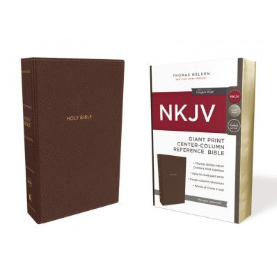 NKJV Reference Bible, Brown, Giant Print, Red Letter Ed.