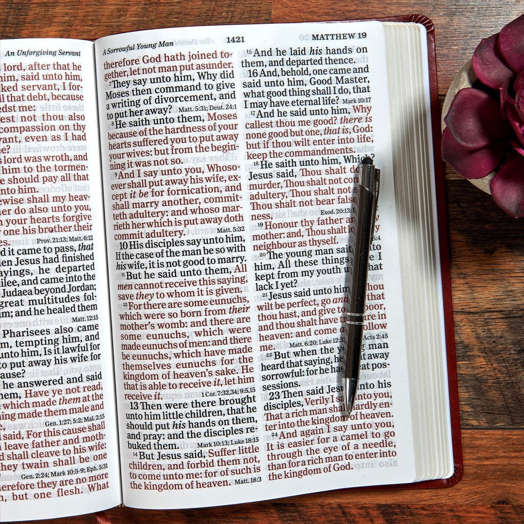 KJV Super Giant Print Reference Bible, Brown LeatherTouch - Re-vived
