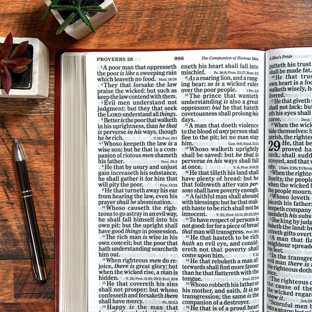 KJV Super Giant Print Reference Bible, Brown LeatherTouch - Re-vived