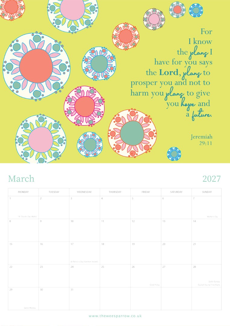 The Wee Sparrow 2027 A3 Calendar