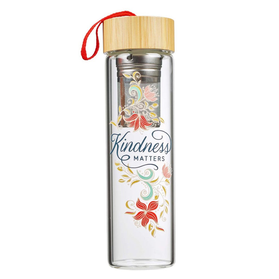 Kindness Matters Glass Infuser Water Bottle - Re-vived