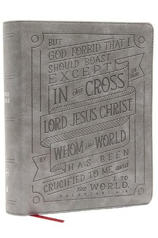 NKJV Journal Reference Bible, Gray, Red Letter - Re-vived