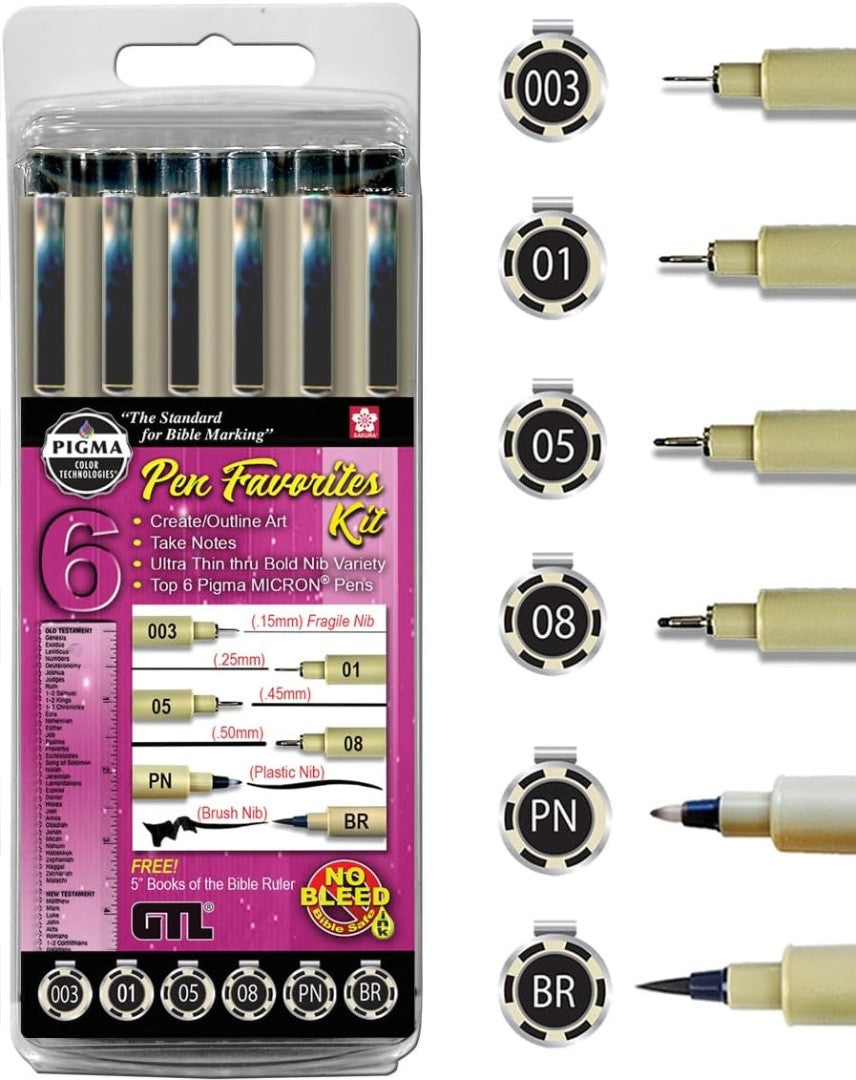 Pigma Pen Favourites Kit (6 piece)