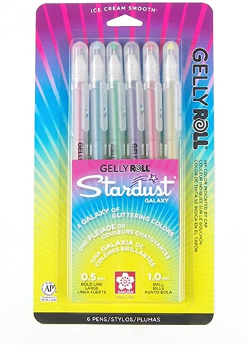 Gelly Roll Stardust Galaxy Pen Set (Pack of 6) - Re-vived