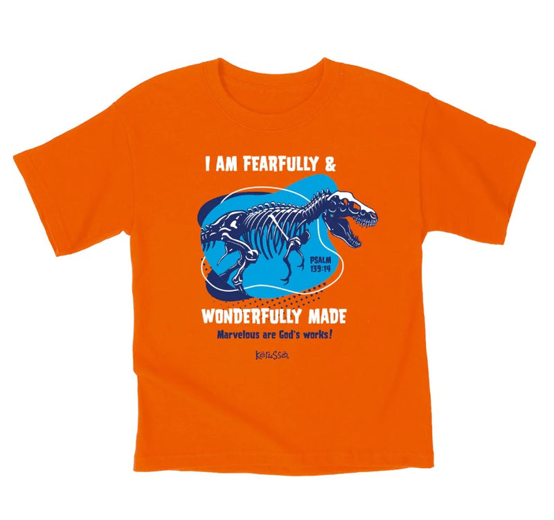 Wonderfully Made Dinosaur Kids T-Shirt, Medium