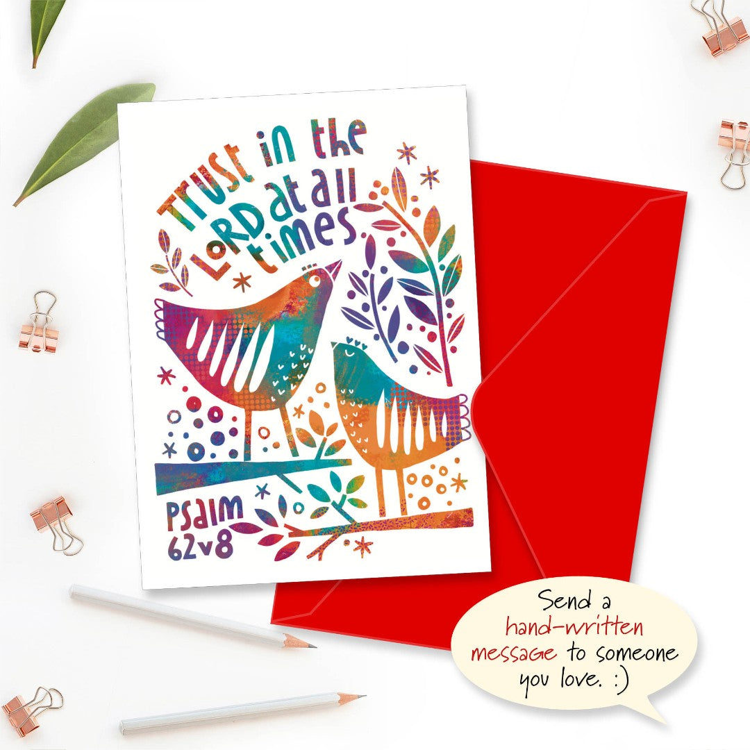 Trust in the Lord at All times Greetings Card - Re-vived
